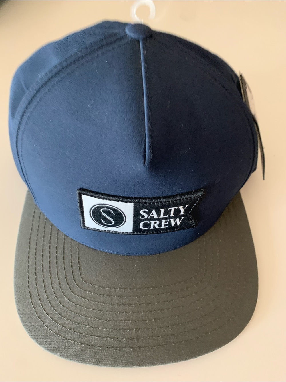 Salty Crew Navy Crown with Gray Brim Snapback